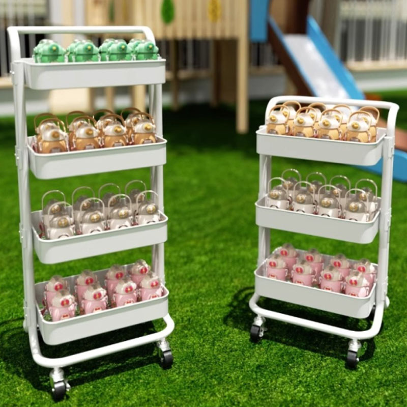 Podlahová multi-stupňová mobilná rukoväť Mobile Trolley Poličky