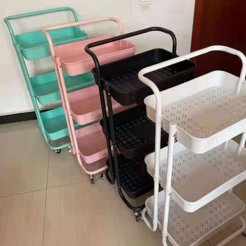 Podlahová multi-stupňová mobilná rukoväť Mobile Trolley Poličky