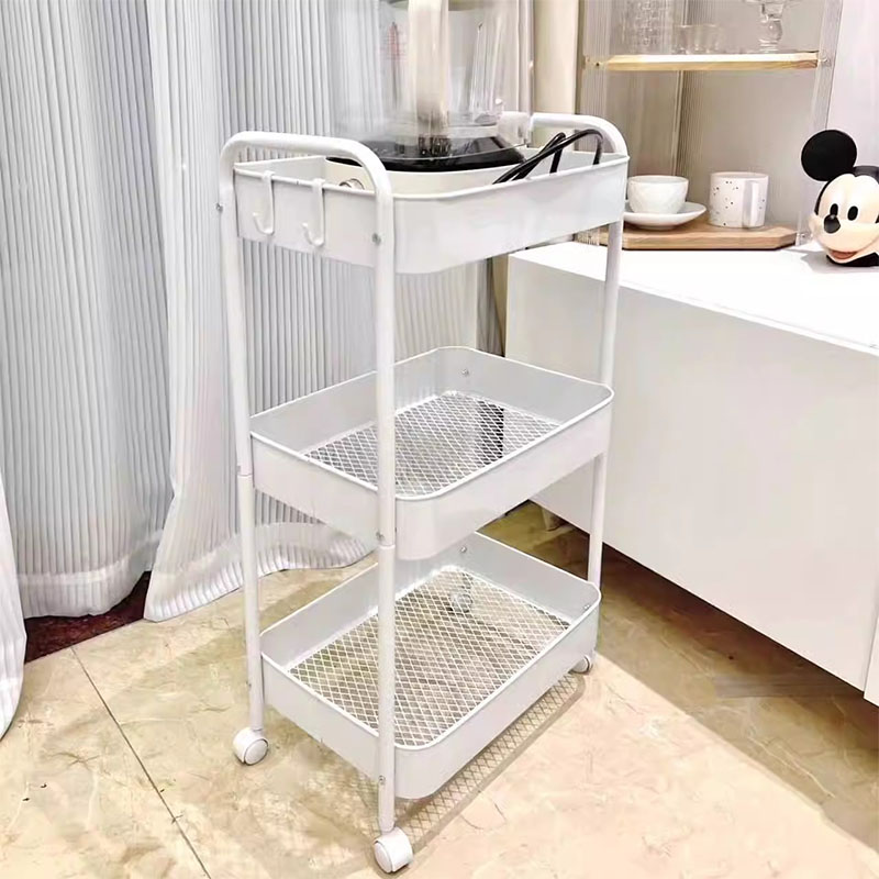 Podlahová multi-stupňová dvojitá rukoväť Mobile Trolley Poličky