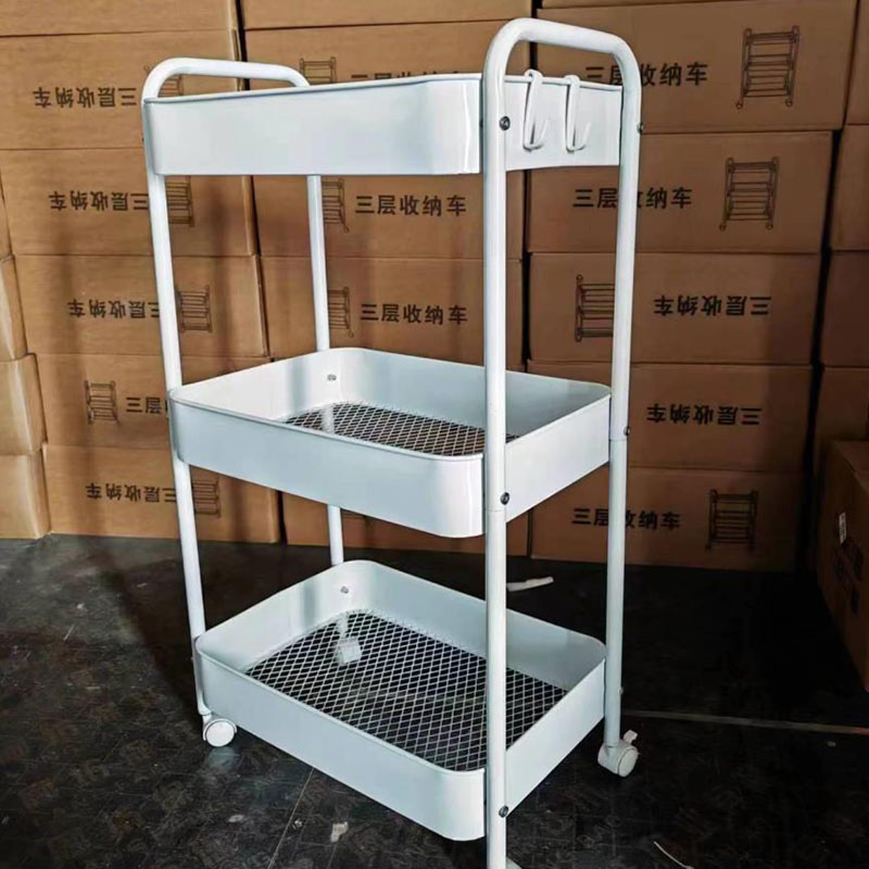 Podlahová multi-stupňová dvojitá rukoväť Mobile Trolley Poličky